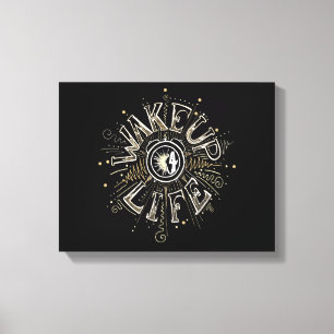 Inspirational WAKE UP 4 LIFE quote illustration Canvas Print
