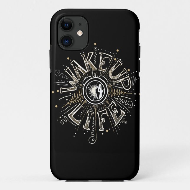 Inspirational WAKE UP 4 LIFE quote illustration Case-Mate iPhone Case (Back)