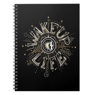 Inspirational WAKE UP 4 LIFE quote illustration Notebook