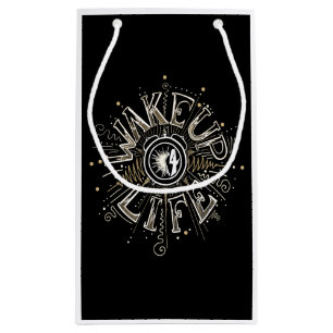 Inspirational WAKE UP 4 LIFE quote illustration Small Gift Bag
