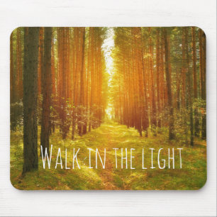 Inspirational Walk in the Light Bible Verse Mouse Mat
