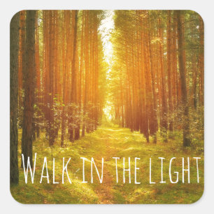 Inspirational Walk in the Light Bible Verse Square Sticker