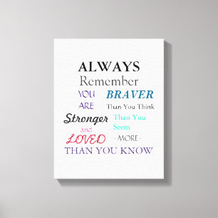 Inspirational Wall Art Brave Quote