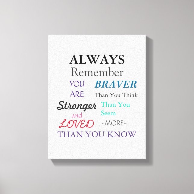 Inspirational Wall Art Brave Quote (Front)