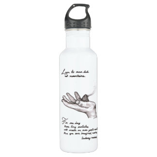 inspirational water bottle charcoal drawing quote