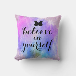 Inspirational Watercolor Throw Pillow