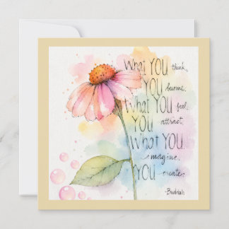 Inspirational Watercolor Wildflower Quote Card