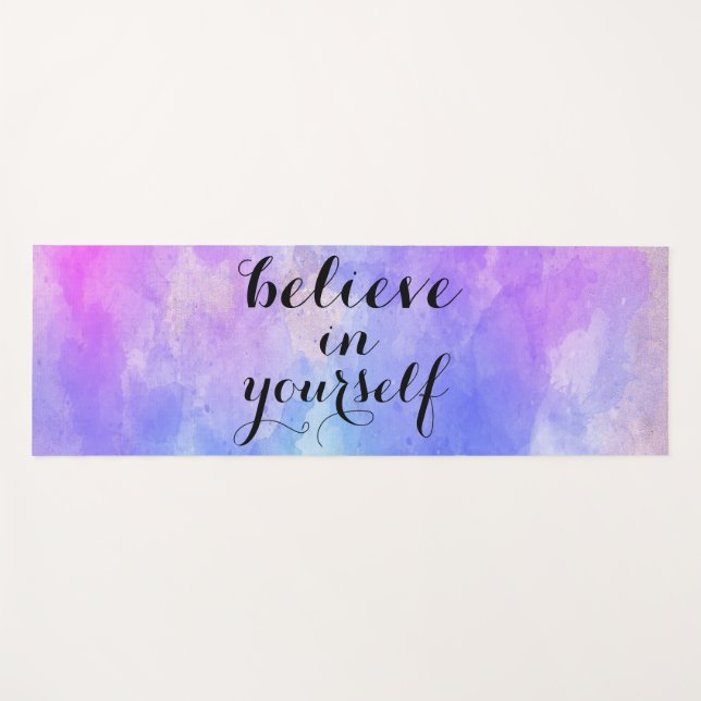 Inspirational Watercolor Yoga Mat (Front (Horizontal))