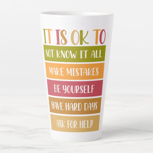 Inspirational Wellness Quote Latte Mug (Front)