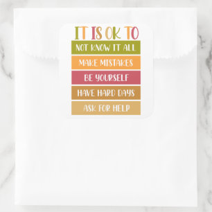 Inspirational Wellness Quote Square Sticker