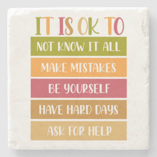 Inspirational Wellness Quote Stone Coaster