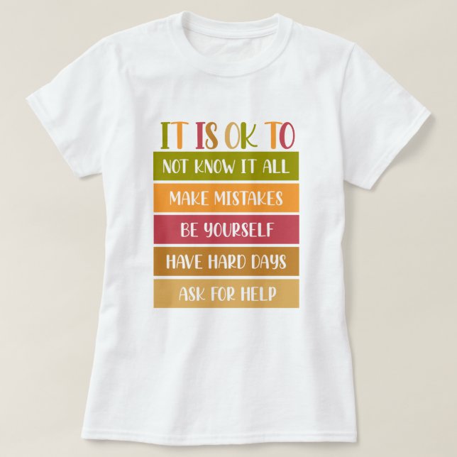 Inspirational Wellness Quote T-Shirt (Design Front)