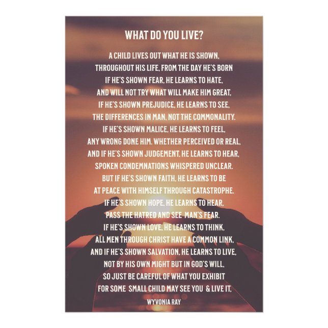 Inspirational What Do you Live /Photo Enlargement Photo Print (Front)
