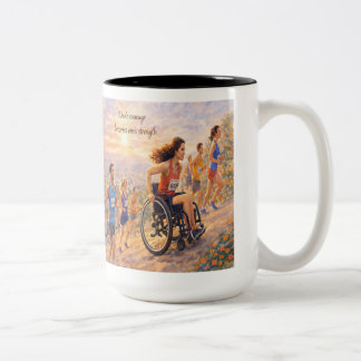  Inspirational Wheelchair Athlete Two-Tone Coffee Mug