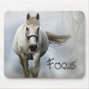 Inspirational White Horse   Mouse Mat