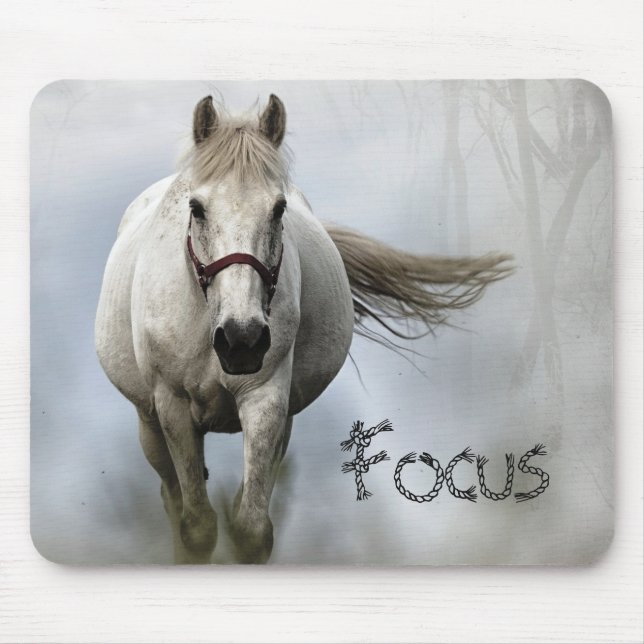 Inspirational White Horse   Mouse Mat (Front)