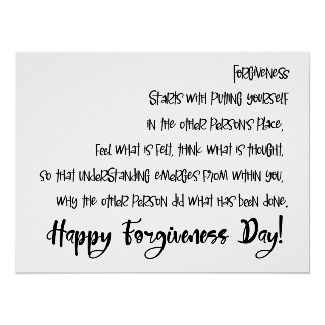 Inspirational Wisdom Happy Forgiveness Day Poster (Front)