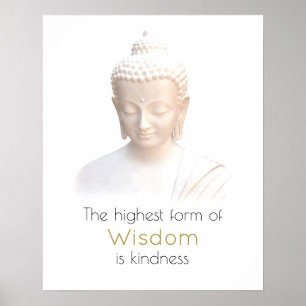 Inspirational Wisdom Quote With White Buddha Poster