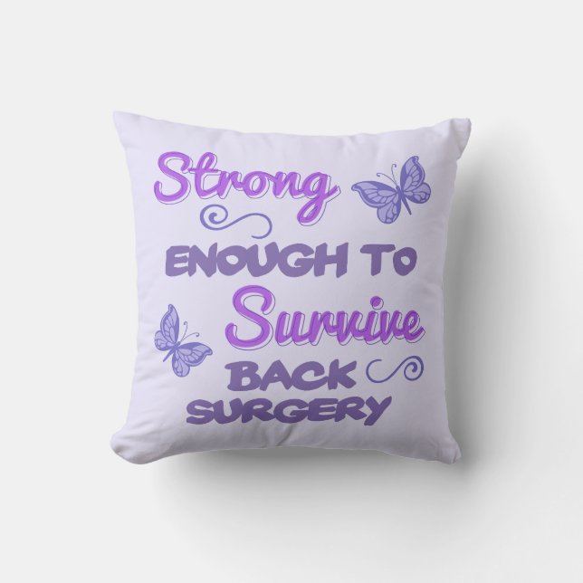 Inspirational Women’s Back Surgery Cushion (Front)