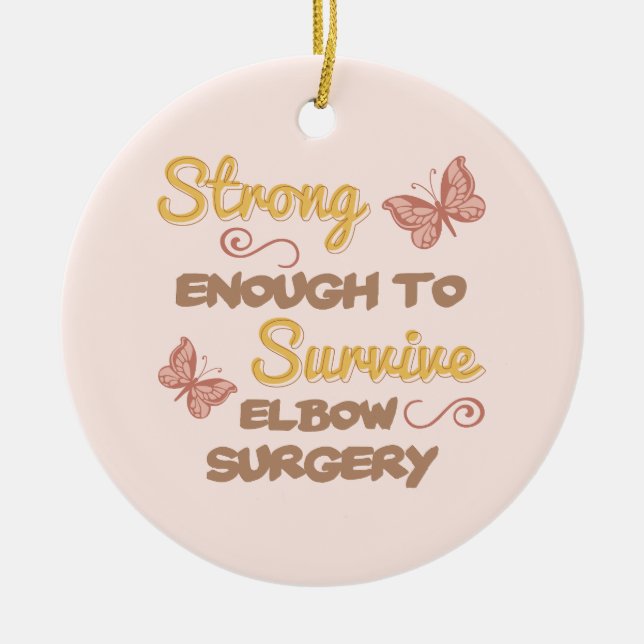 Inspirational Women’s Elbow Surgery Ceramic Tree Decoration (Front)