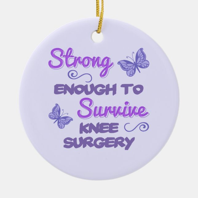 Inspirational Women’s Knee Surgery Ceramic Tree Decoration (Front)