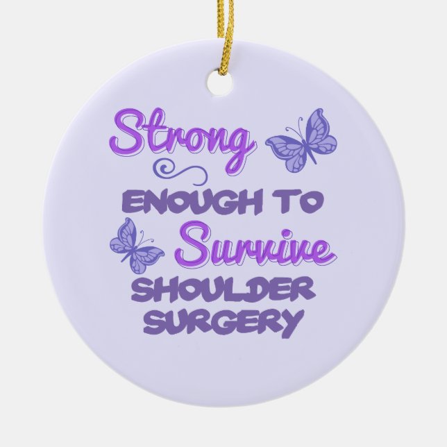 Inspirational Women’s Shoulder Surgery Ceramic Tree Decoration (Front)