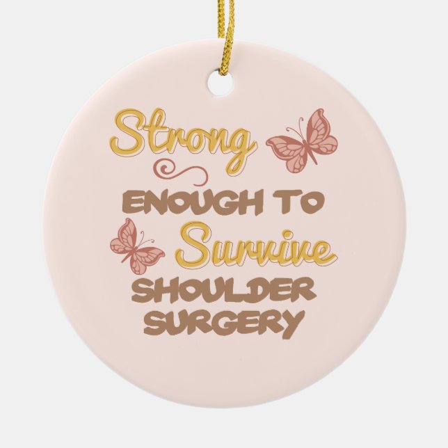 Inspirational Women’s Shoulder Surgery Ceramic Tree Decoration (Front)