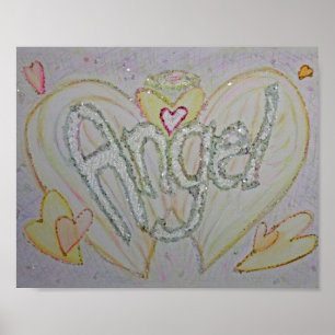 Inspirational Word Angel Art Poster Print