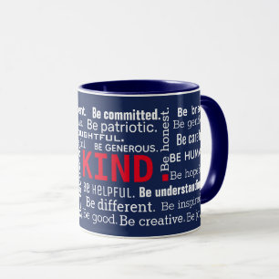 inspirational Word Cloud on navy blue Mug