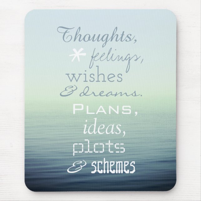 Inspirational Word Poem Mouse Mat (Front)