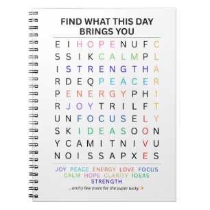 Inspirational Word Search – Daily Positive Words Notebook