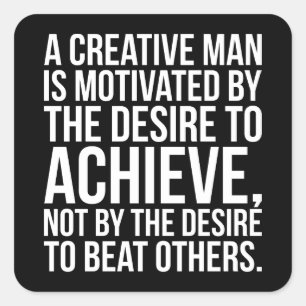 Inspirational Words - Desire To Achieve Square Sticker