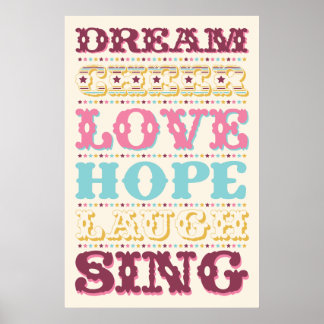 Inspirational Words/ Dream/ Love/ Hope Poster