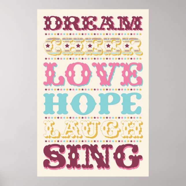 Inspirational Words/ Dream/ Love/ Hope Poster (Front)