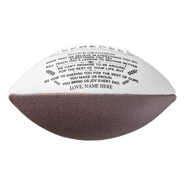 Inspirational Words For Our Grandson Love American Football (Rotated 270)