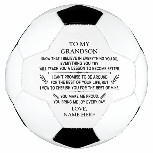 inspirational words for To My Grandson Love Football (Front)