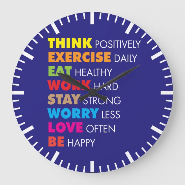 Inspirational Words - Motivational Large Clock (Front)