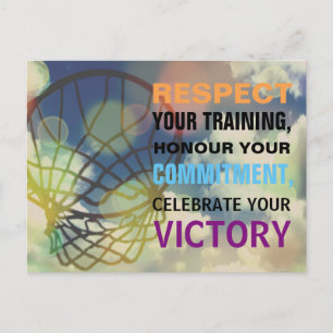 Inspirational Words Netball Sport Quote Postcard