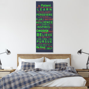 Inspirational Words on Life Lessons for Success Canvas Print