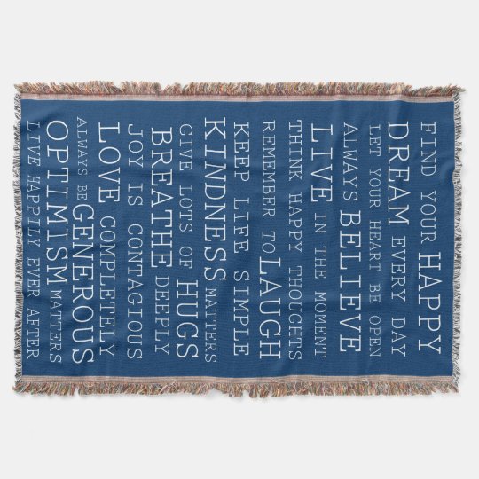 Inspirational Words Throw Blanket Zazzle.co.uk