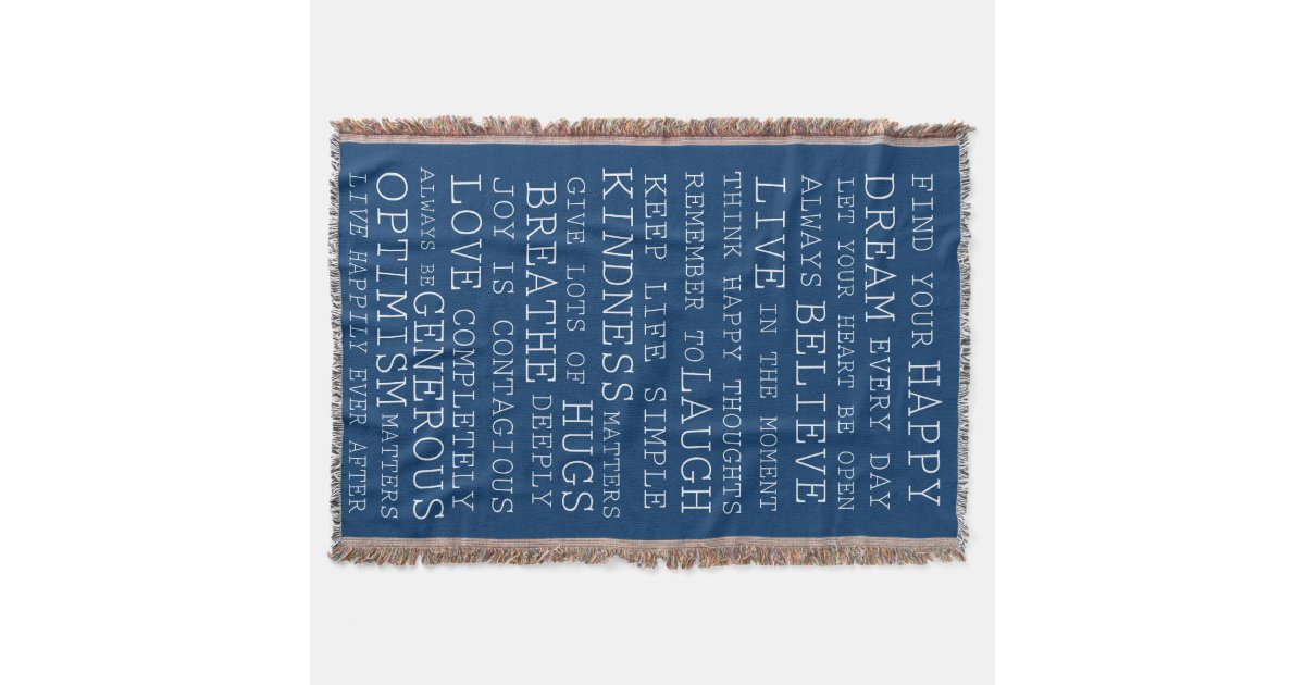 Inspirational Words Throw Blanket Zazzle.co.uk