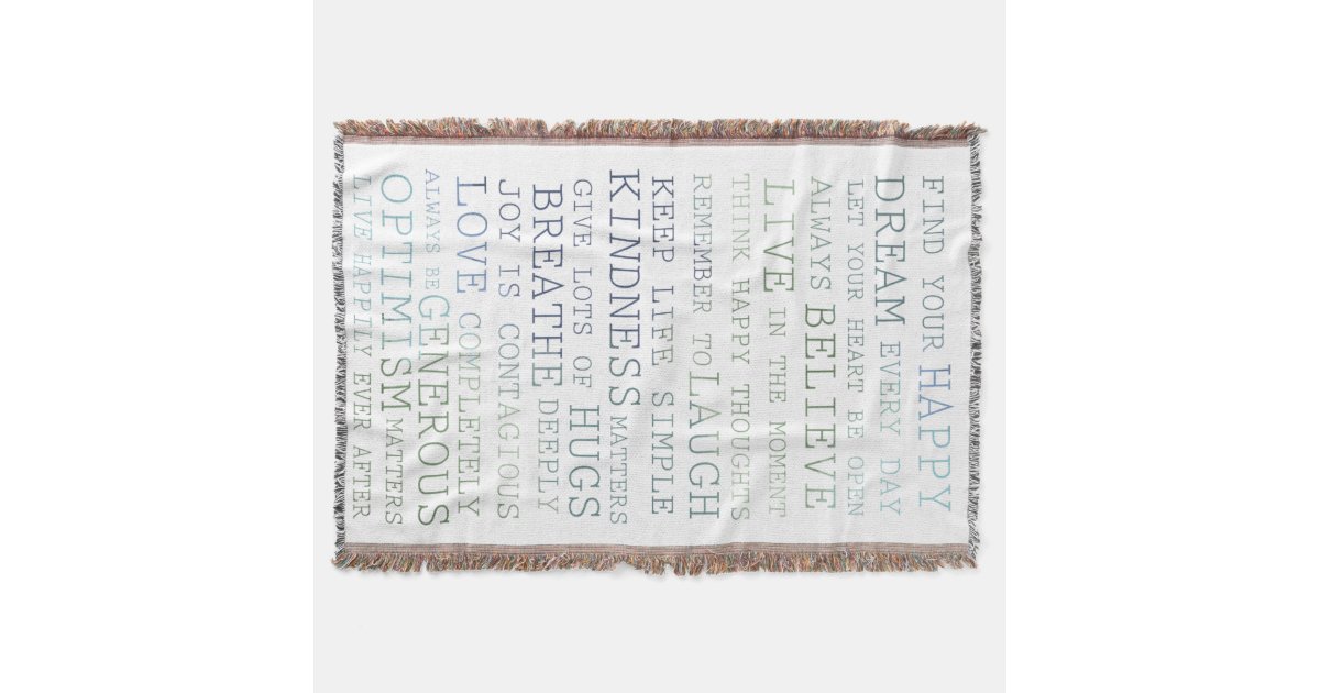 Inspirational Words Throw Blanket Zazzle