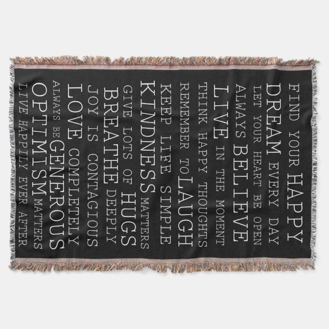 Inspirational Words Throw Blanket (Front)