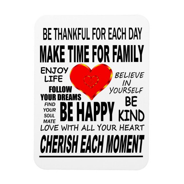 Inspirational Words To Live By Magnet (Vertical)