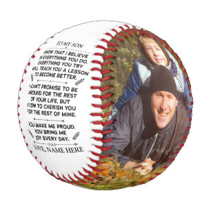Inspirational Words To My Son with Custom 2 Photos Baseball