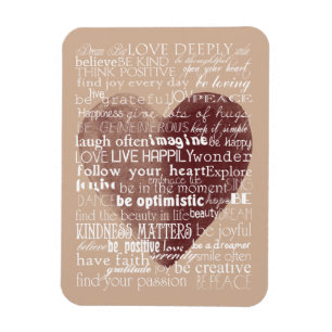 Inspirational Words Watercolor Heart Magnet