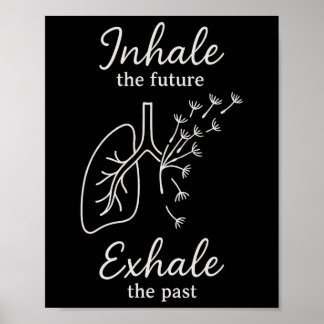 Inspirational Yoga Meditation Breathe Inhale Exhal Poster