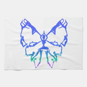 Inspirational Yoga Poses Butterfly New Beginnings Tea Towel