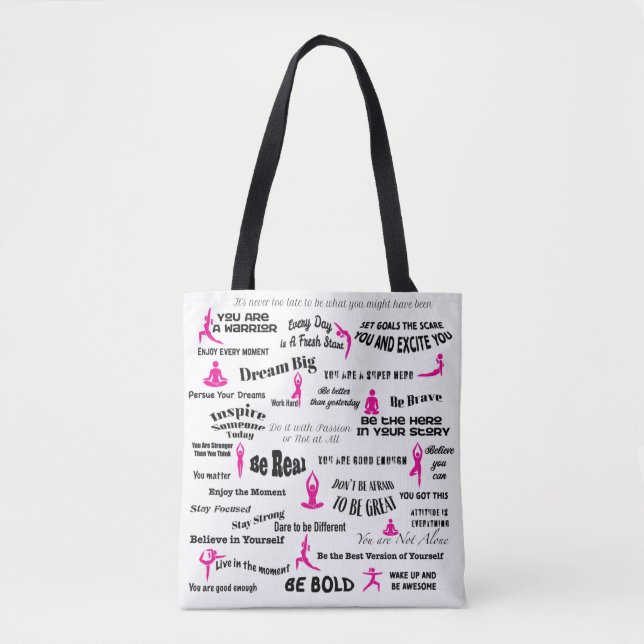 Inspirational Yoga Tote Bag (Front)