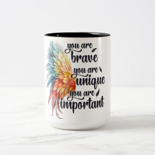 Inspirational You Are Brave Two-Tone Coffee Mug
